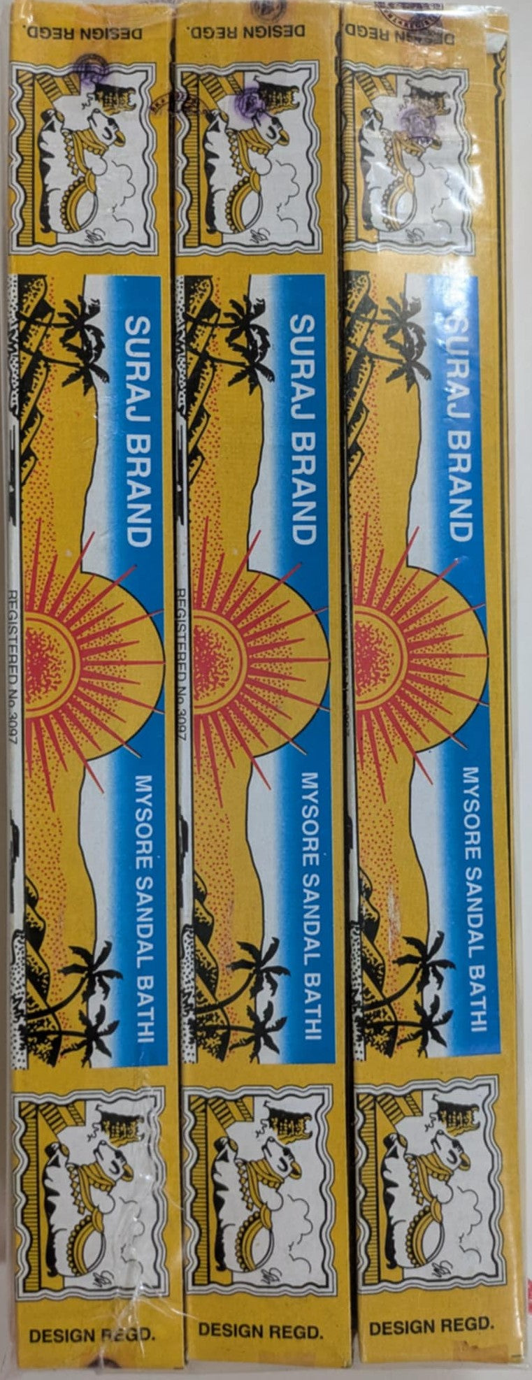 Røgelse: Suraj mild sandeltræsrøgelse, pakke med 12 æsker